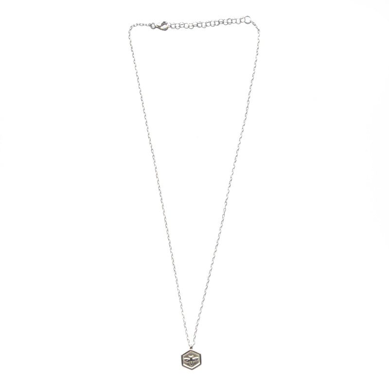 NECKLACE - TASHI BRUSHED STERLING SILVER - BEE