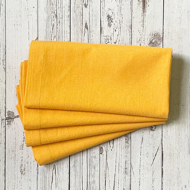NAPKINS - SOLID - MELLOW YELLOW - SET OF 4