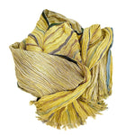 SCARF - CRINKLE SILK - YELLOW STRIPES (1606)