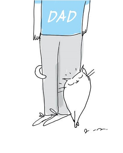CARD - FATHER'S DAY - DAD &  CAT