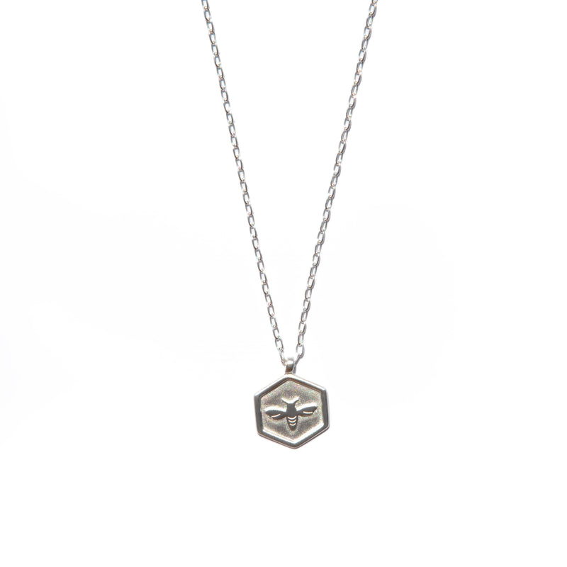 NECKLACE - TASHI BRUSHED STERLING SILVER - BEE