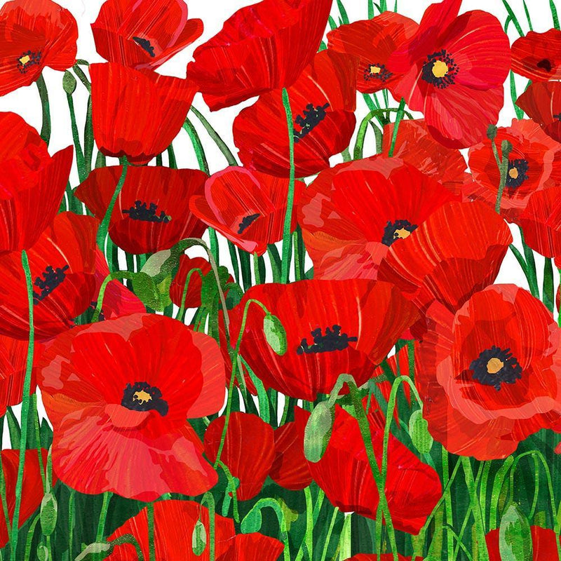 NAPKINS - LUNCH - RED POPPIES
