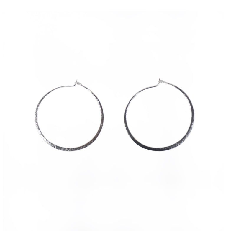 EARRINGS - TASHI STERLING SILVER - SMALL HAMMERED HOOPS