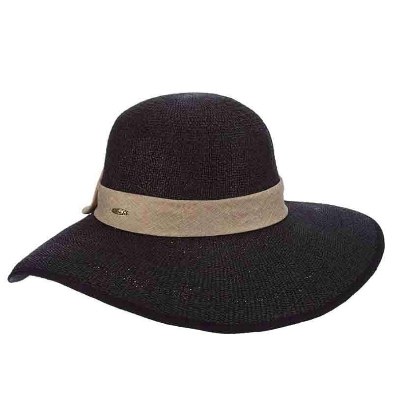 HAT - SPLIT BRIM SUMMER FLOPPY HAT - BLACK