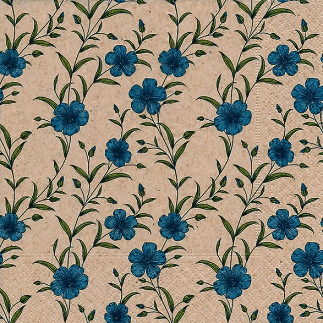NAPKINS - LUNCH - BLUE FLOWERS